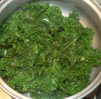 Cooked curly kale